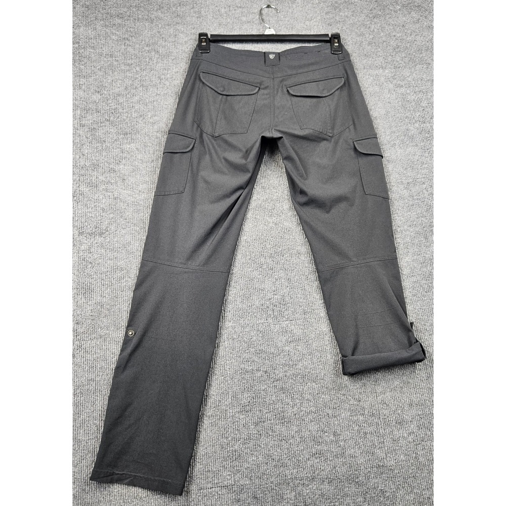 KUHL Women 2 Reg Charcoal Gray Cargo Hiking Roll Up Outdoor Pants Athleisure - Picture 2 of 10